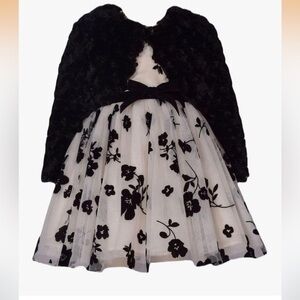 Bonnie Jean Dress With Black Cardigan.